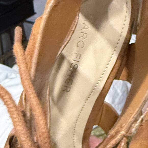 Marc Fisher Paradox Suede Lace-up Gladiator Block Heel Sandals Size 7.5M - Picture 7 of 12